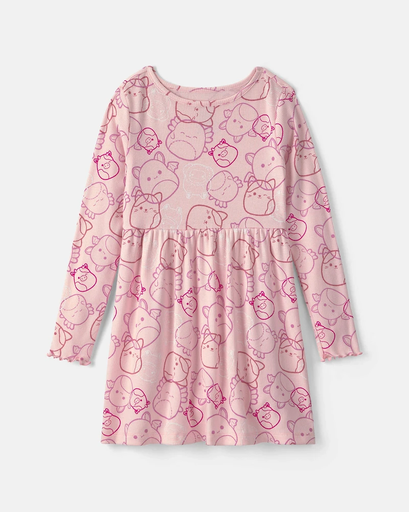 Girls Squishmallow Long-Sleeve Dress - Pink