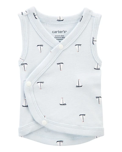 Baby Boy Preemie Sailboat Tank - Blue