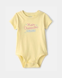 Baby 'Main Character Energy' Graphic Bodysuit - Yellow