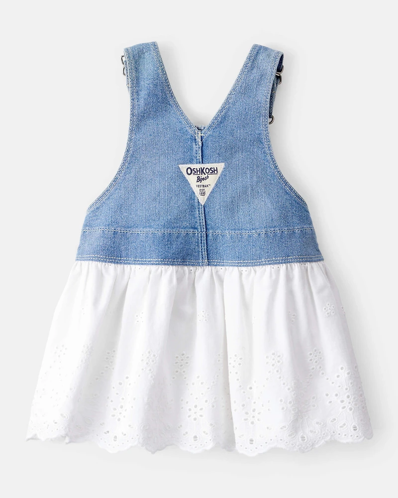Baby Girl Eyelet Denim Jumper Dress