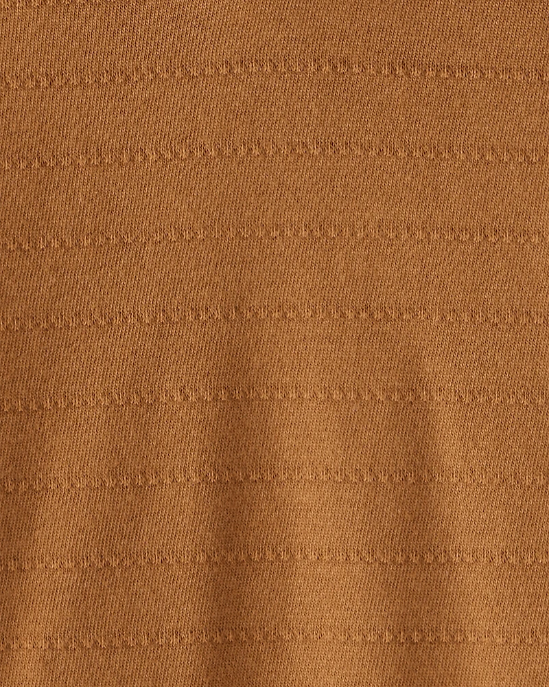 Baby Boy Cotton Long-Sleeve Hooded Top - Brown