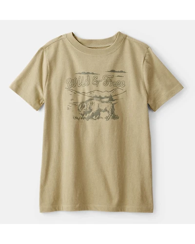 Boys Wild And Free Short-Sleeve Graphic Tee - Brown