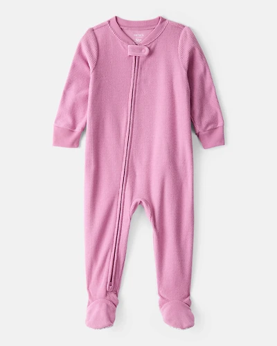 Toddler Girl Fleece Long-Sleeve Loose Fit 1-Piece Pajamas - Pink