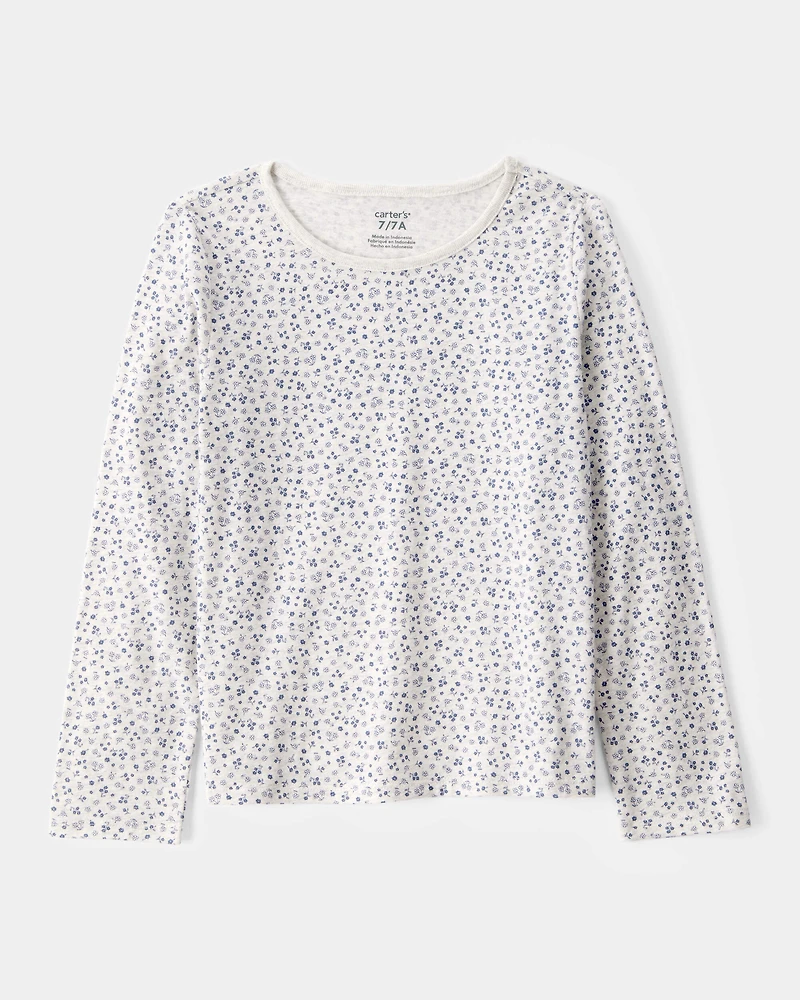 Kid 2-Piece Floral Print Tee & Tank Dress Set - Green/Grey