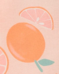 Toddler Girl Orange Print 2-Piece Pajamas - Pink