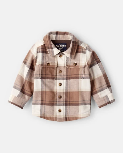Baby Boy Flannel Long-Sleeve Jacket - Brown