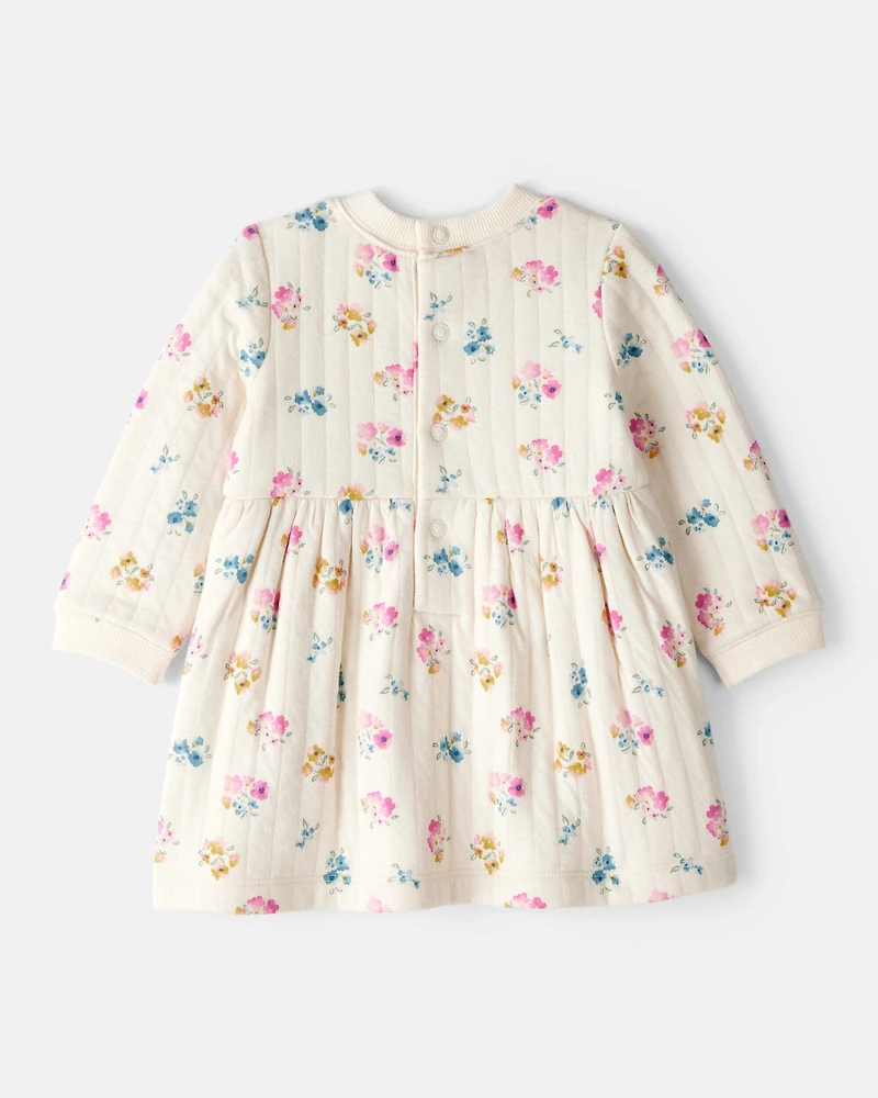 Baby Girl Floral Dress - Ivory