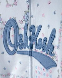 Girls Floral OshKosh Logo Zip-Up Hoodie