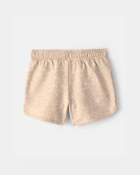 Girls Shell French Terry Shorts - Tan