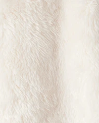 Baby Sherpa Hooded Long-Sleeve Jumpsuit - White