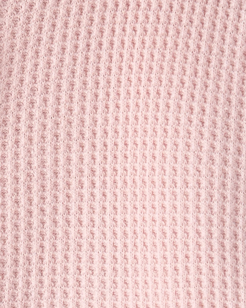 Baby Girl Sherpa Waffle Knit Hooded Jacket Made with Organic Cotton