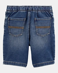 Kid Pull-On Denim Shorts - Navy