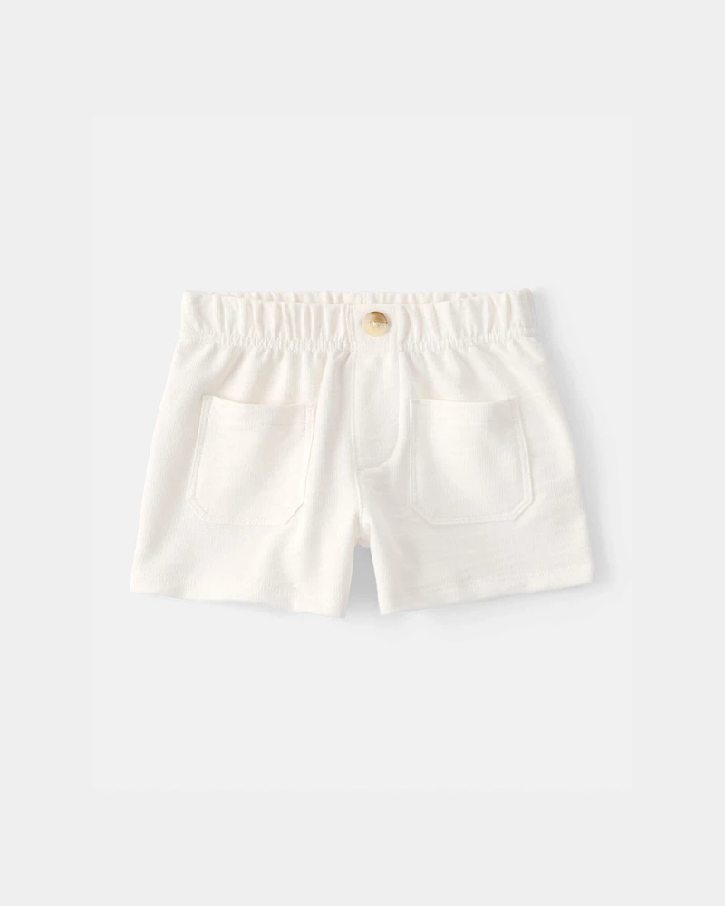 Toddler Girl 2-Piece Shell Top & Short Set - Yellow/White