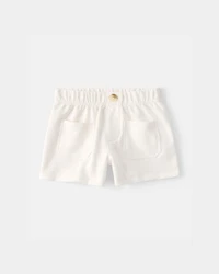 Toddler Girl 2-Piece Shell Top & Short Set - Yellow/White