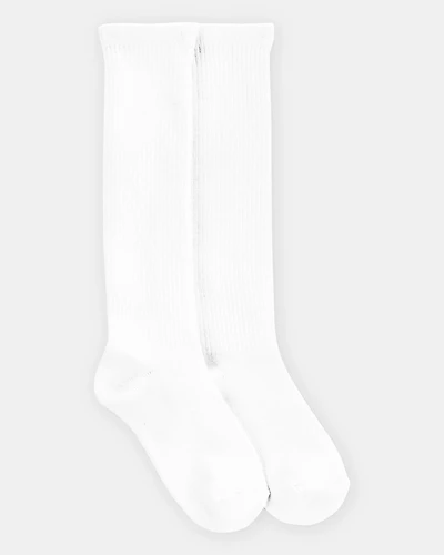 Kid 2-Pack Knee-High Socks - White