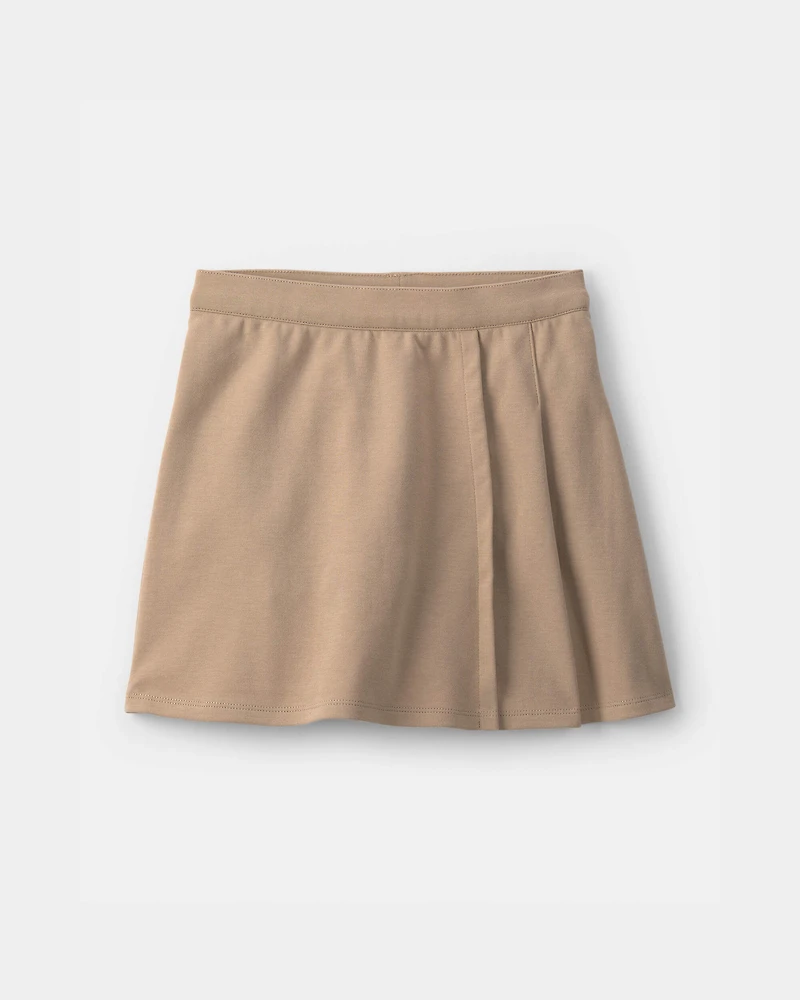 Girls 2-Pack Uniform Ponte Skort - Khaki