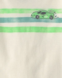 Toddler Boy Cars 100% Cotton 6-Piece Pajama Sets - Green/Cream