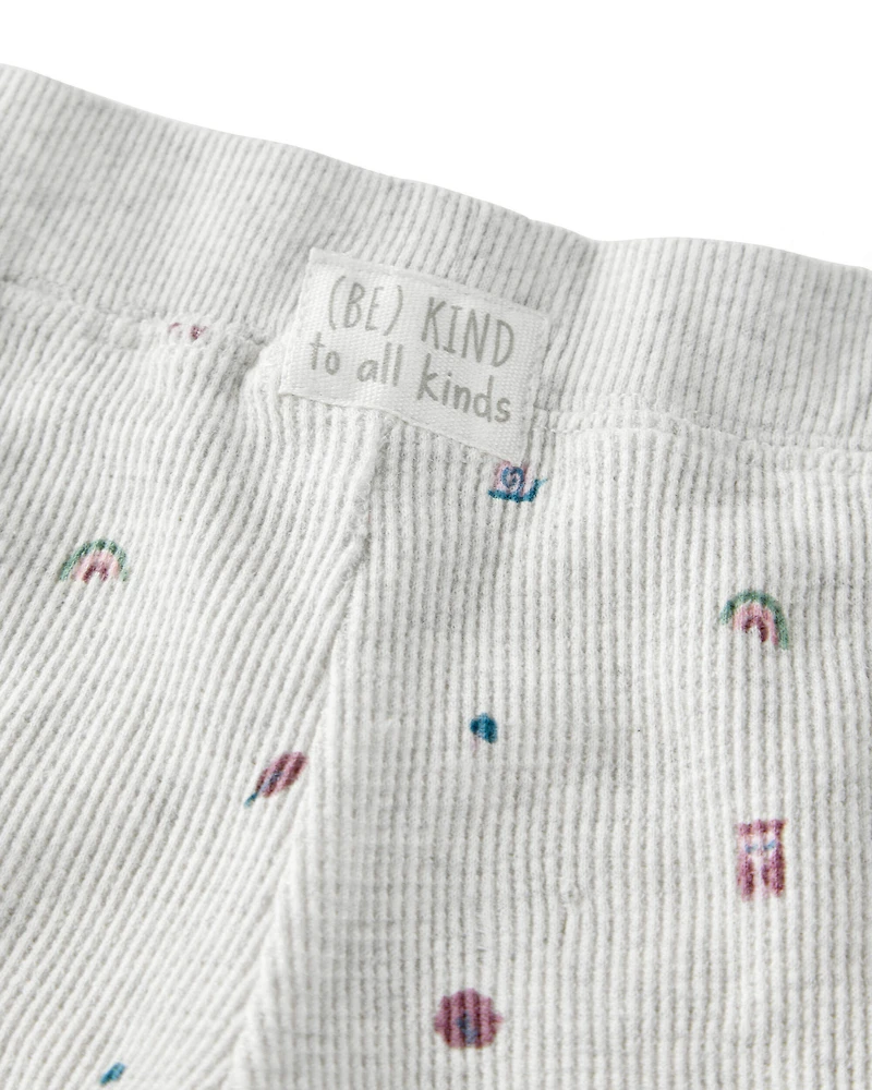Baby 2-Piece Organic Cotton Waffle Knit Set in Nature Icon Print