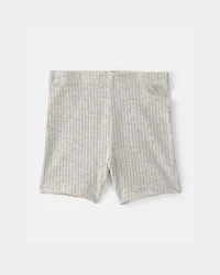 Baby Girl Rib Bike Shorts - Grey