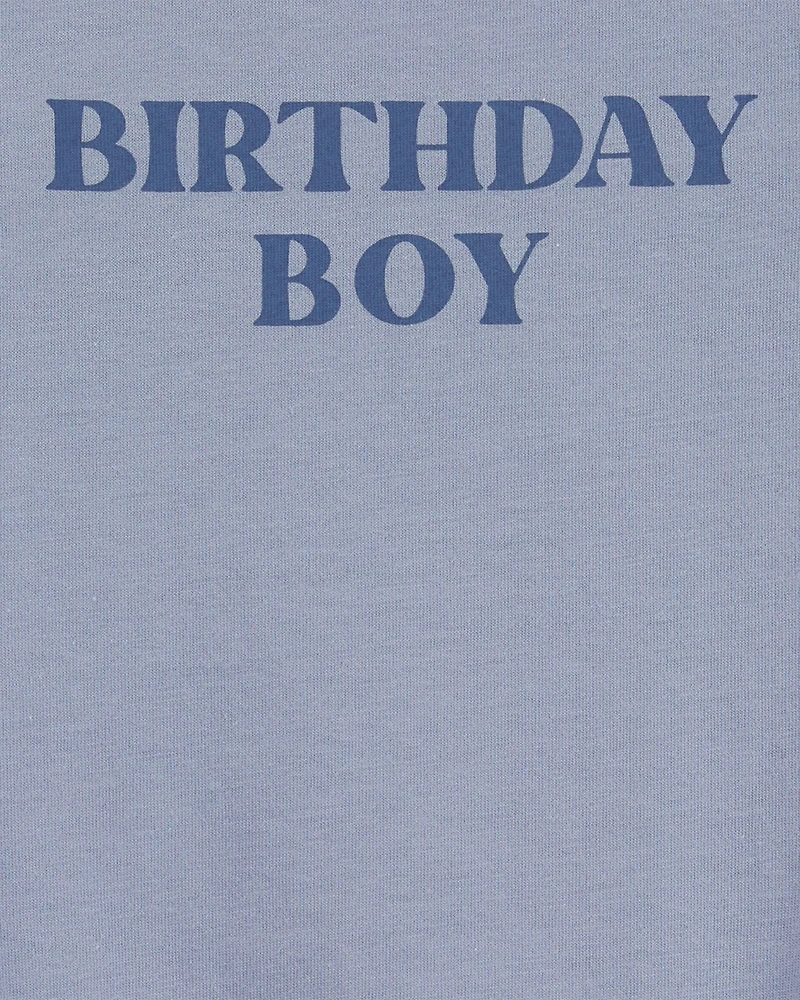 Baby Birthday Boy Short-Sleeve Bodysuit - Blue