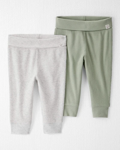 Baby Girl 2-Pack Organic Cotton Grow-With-Me Joggers