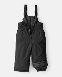 Toddler Boy 2-Piece Color Block Hooded Snowsuit Jacket & Bib Set - Brown/Black