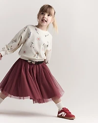 Toddler Dolman-Sleeve Sweatshirt in Park Day Print - Cream