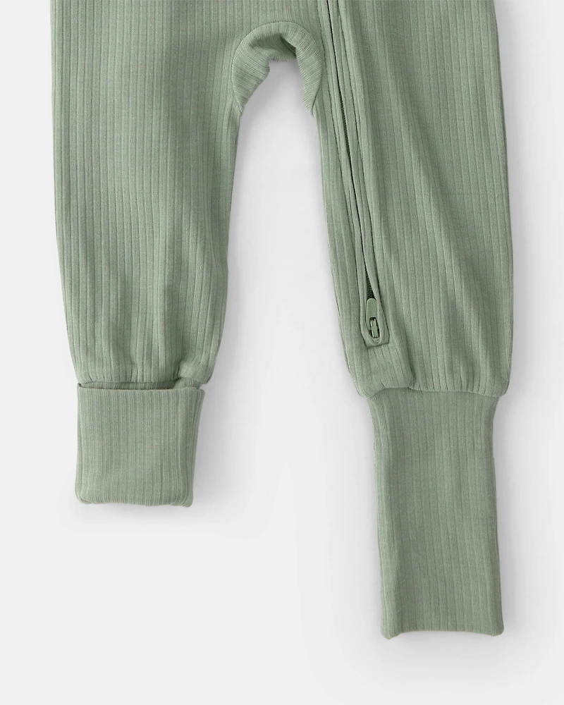 Baby PurelySoft 2-Way Zip 1-Piece Pajama - Green