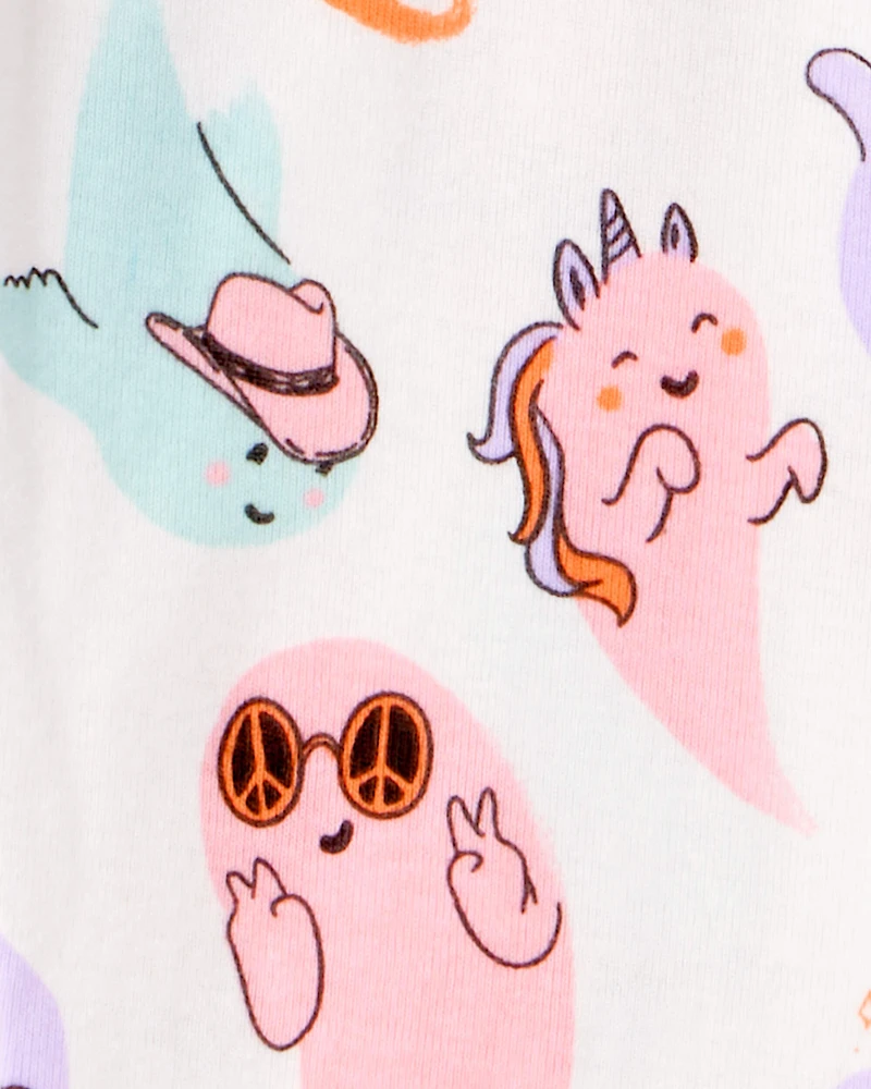 Toddler Girl 2-Piece "Ghouls Can Be Anything" Halloween 100% Snug Fit Cotton Pajamas - Ivory