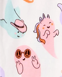 Toddler Girl 2-Piece "Ghouls Can Be Anything" Halloween 100% Snug Fit Cotton Pajamas - Ivory