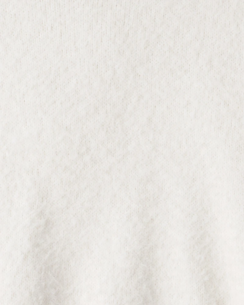 Toddler Girl Brushed Sweater - White