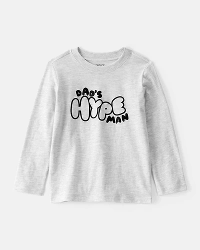 Toddler Boy Dad's Hype Man Long-Sleeve Graphic Tee - Grey