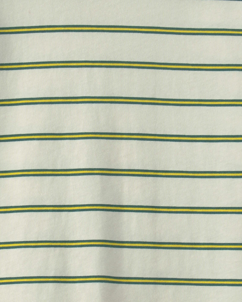 Boys Striped Long-Sleeve T-Shirt - Cream/Green
