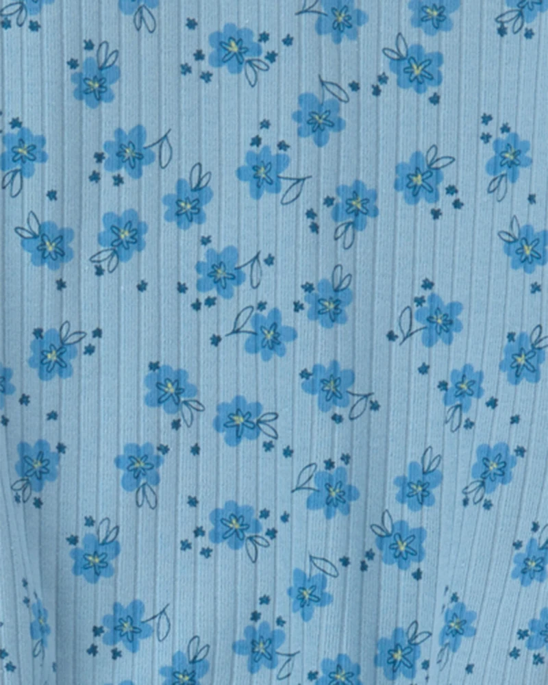 Toddler Girl 2-Piece Floral Short-Sleeve Top & Pant Set - Blue