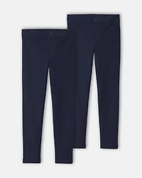 Girls -Pack Uniform Ponte Skinny Pants