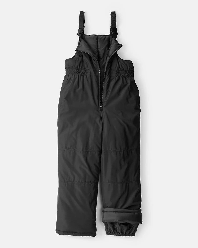 Boys 2-Piece Color Block Hooded Snowsuit Jacket & Bib Set - Brown/Black