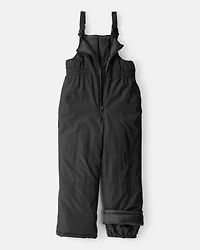 Boys 2-Piece Color Block Hooded Snowsuit Jacket & Bib Set - Brown/Black