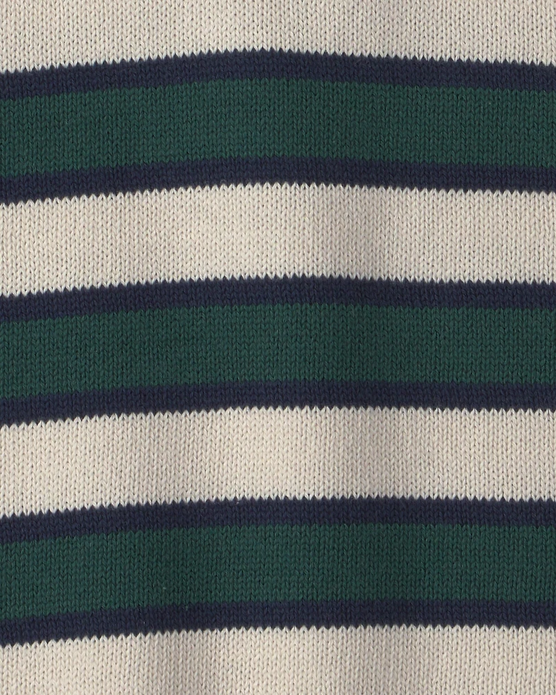 Boys Organic Cotton Sweater Knit Polo in Stripes