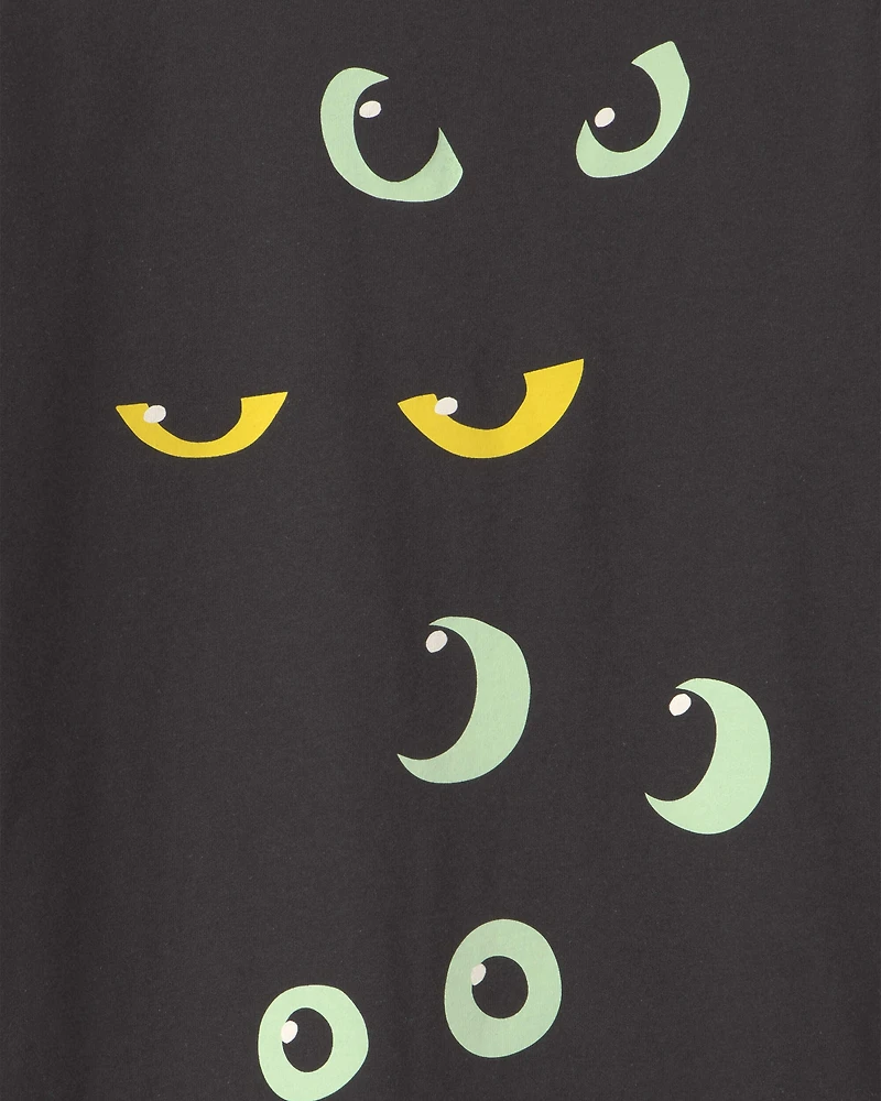 Kids Halloween Eyes Long-Sleeve Graphic Tee - Black