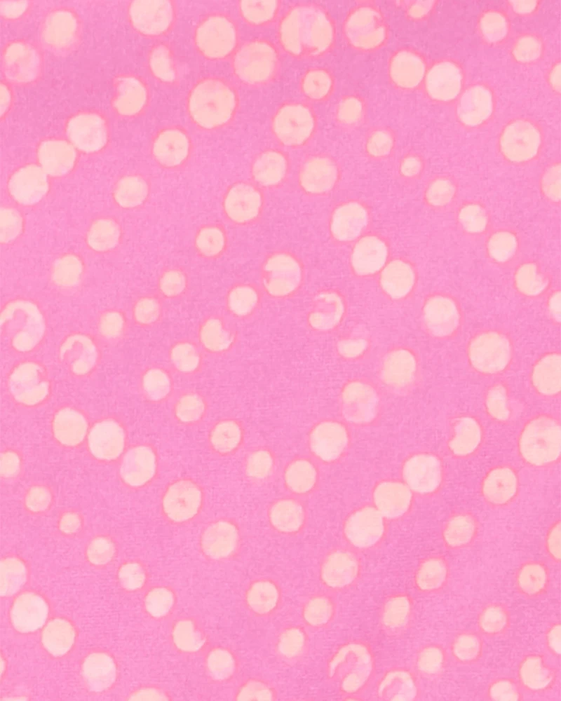 Kid 3-Piece Geometric Rashguard Swimsuit Set - Pink