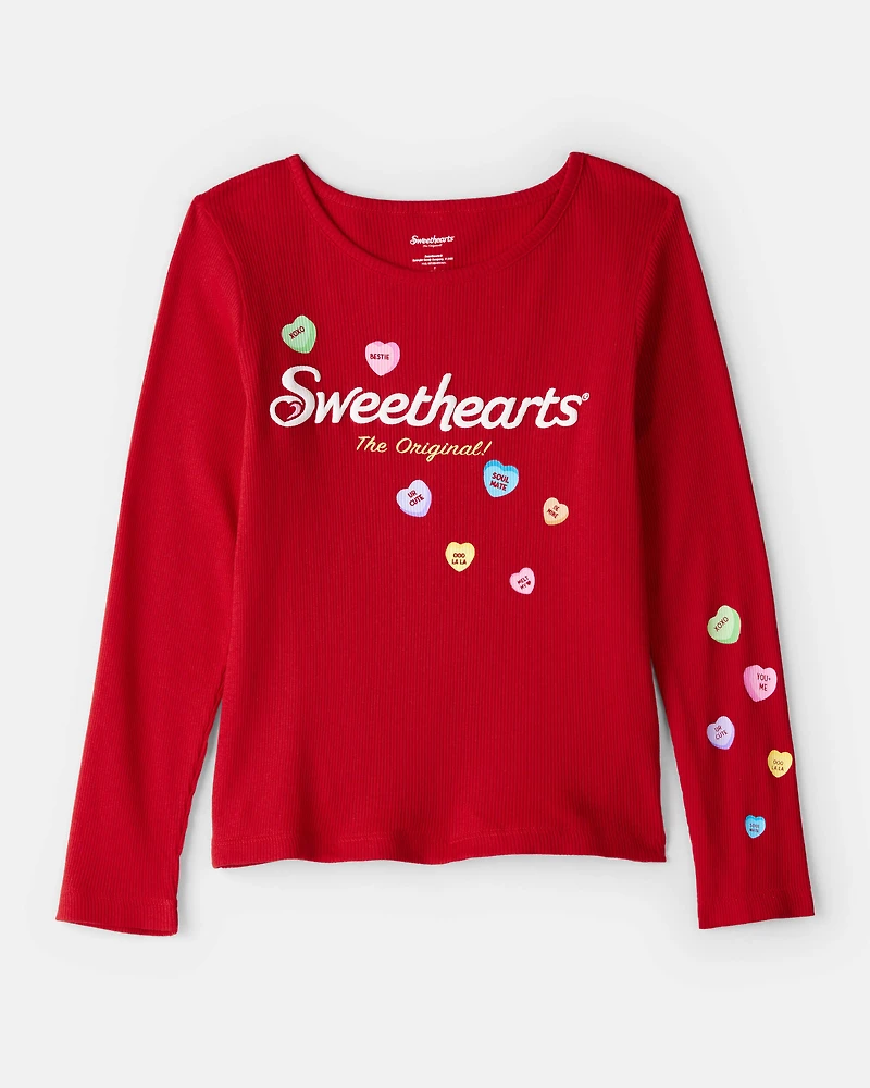Girls Sweethearts© Candy Long-Sleeve Rib Top - Red
