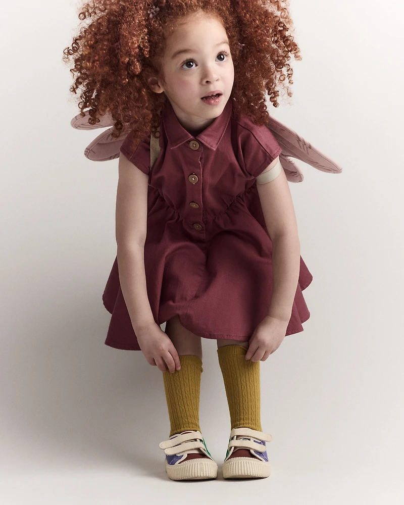 Toddler Girl Rainbow Dress Up Wings - Light Pink