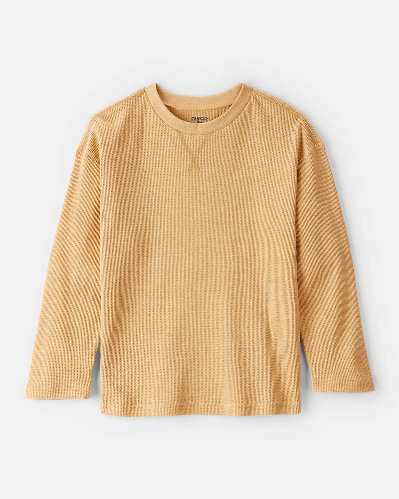 Boys Solid Thermal Long-Sleeve Tee - Yellow