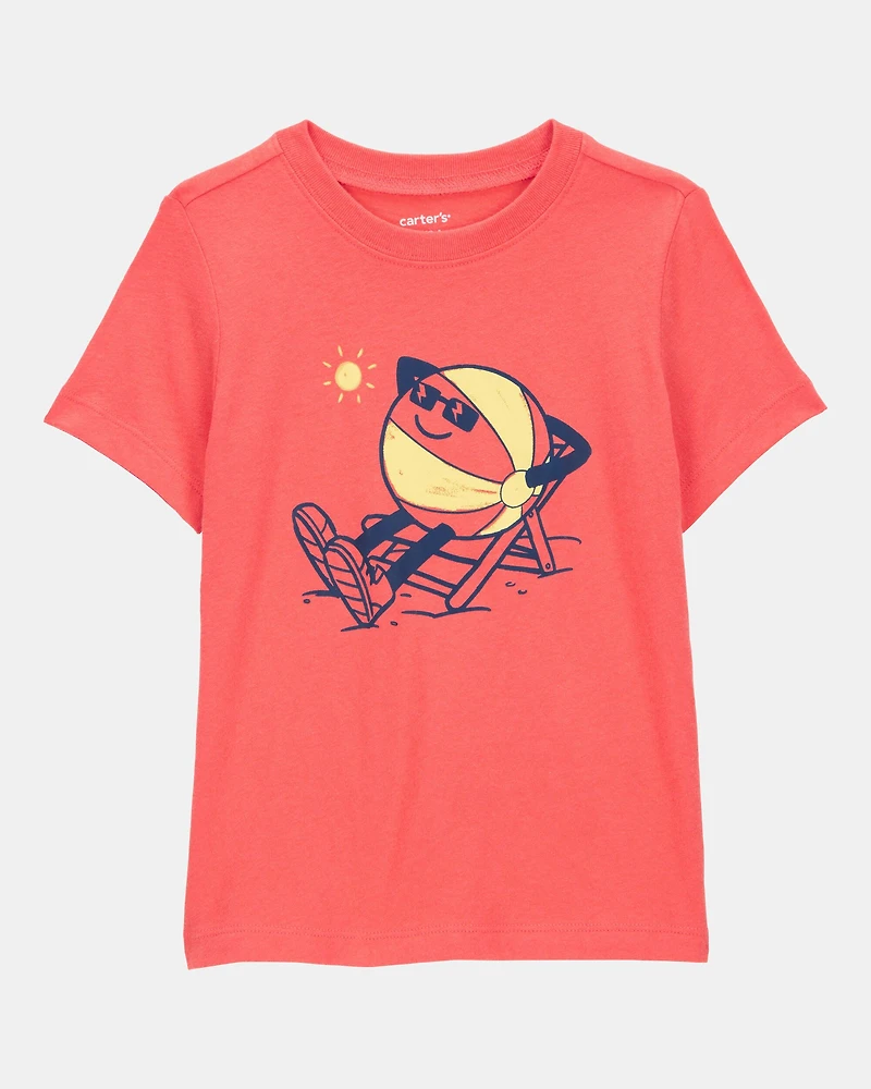 Toddler Beachball Graphic Tee - Orange