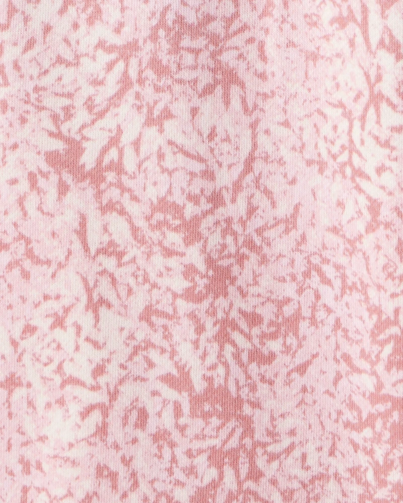 Girls Short-Sleeve French Terry Jumpsuit - Pink