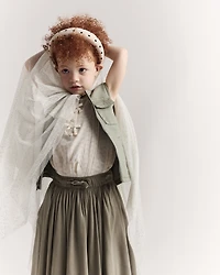 Toddler Girl Confetti Dress Up Cape - Cream/Gold