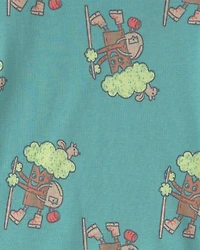 Baby Boy Tree 100% Cotton Snug Fit 4-Piece Pajama Set - Green/Cream