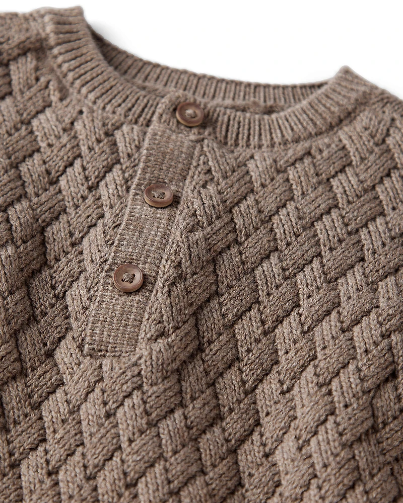 Baby Organic Cotton Sweater Knit Jumpsuit