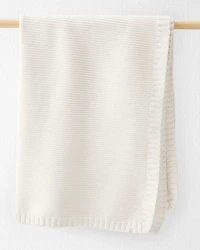 Baby Organic Cotton Textured Knit Blanket in Cream