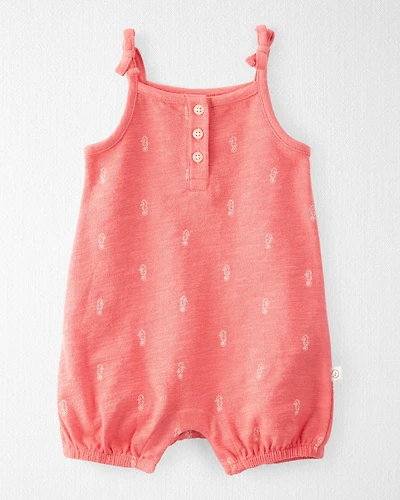Baby  Romper Made with Organic Cotton in Seahorse Print